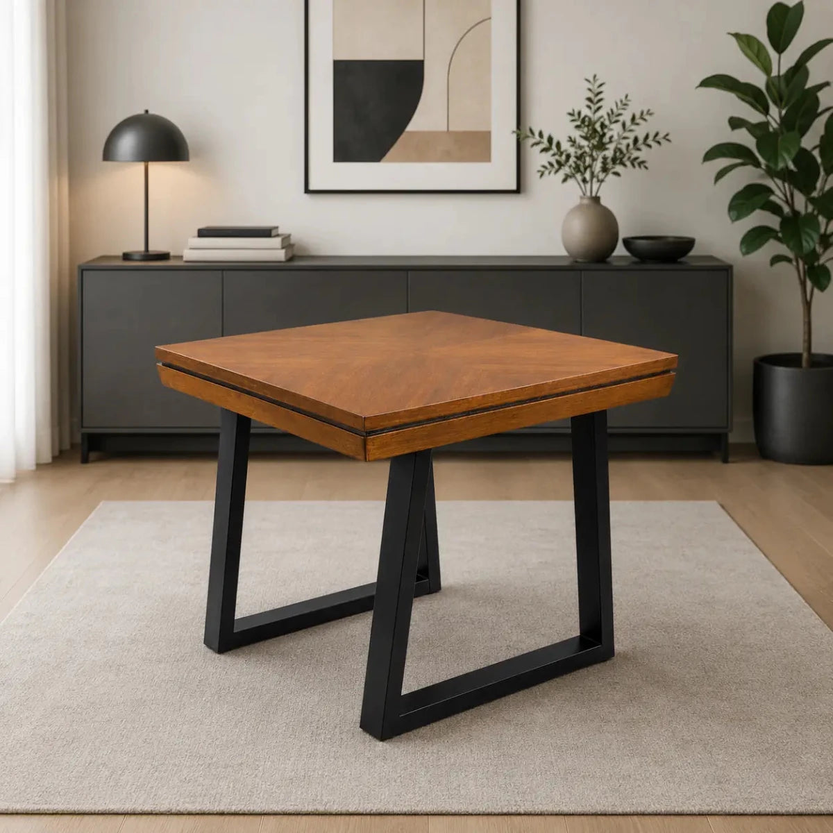 Geometric Marquetry Coffee Table Set - used 6 months - Al Thahani Furniture