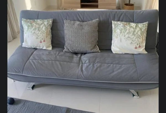 Grey Fabric Armless Sofa Bed | Modern Click - Clack Design - althahanifurniture