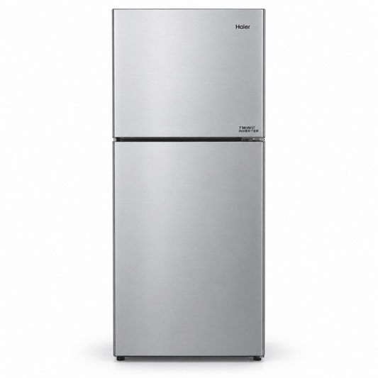 Haier HRF-468NS 357L Twin Inverter Top Mount Refrigerator – Silver - Al Thahani Furniture