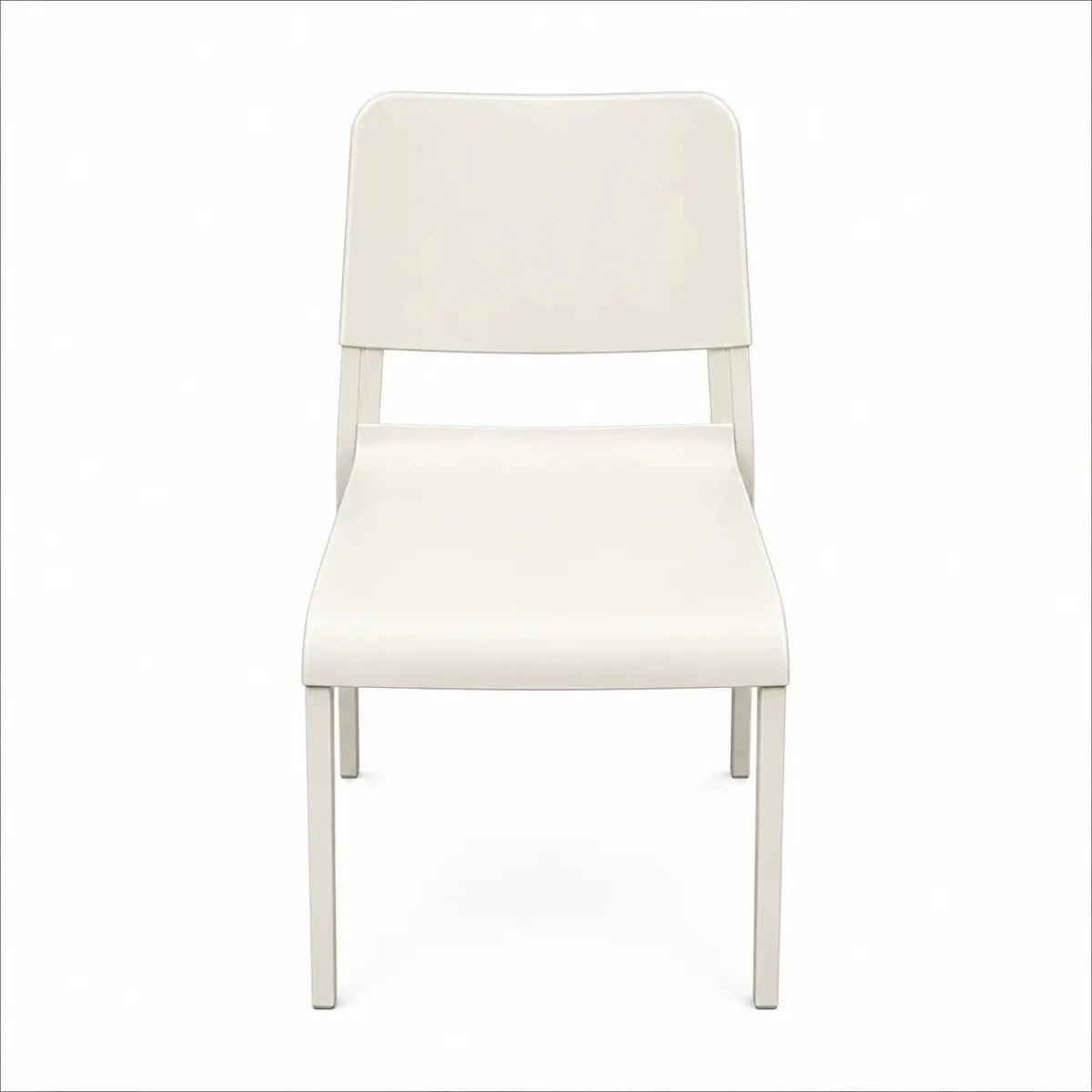 Hannes & Fritz Minimalist Armless Dining Chair | Light Grey, Galvanized Steel - used 4 months - Al Thahani Furniture