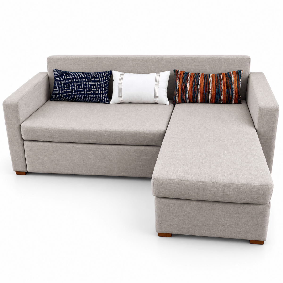 Home Box 3-Seater L-Shaped Fabric Sofa with Right Chaise – Light Grey - Al Thahani Furniture