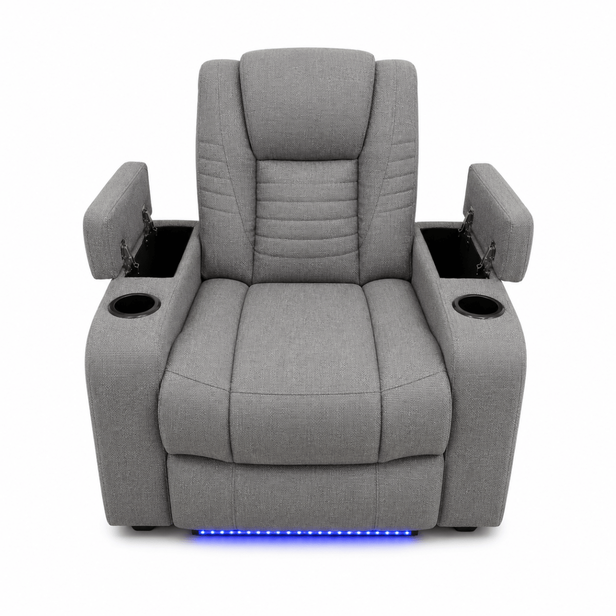 Home Box Jamaica Electric Recliner | LED Lighting, Cupholders, Fabric - used 9 months - Al Thahani Furniture