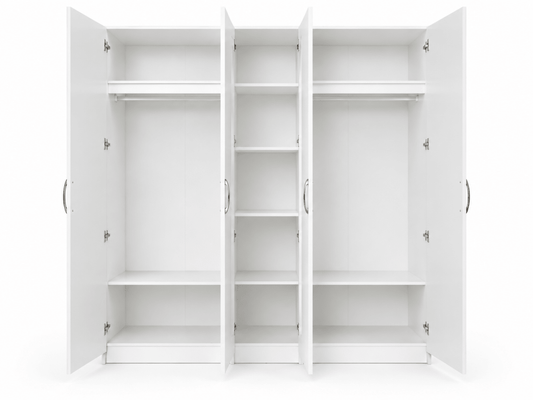 Home Box Kulltorp Plus 5-Door Wardrobe with Mirror | Neutral, 200x55x209 cm - Al Thahani Furniture