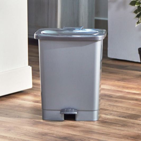 Home Box Nolan Pedal Bin – 17L, Stainless Steel/Plastic, Hands - Free Operation - althahanifurniture