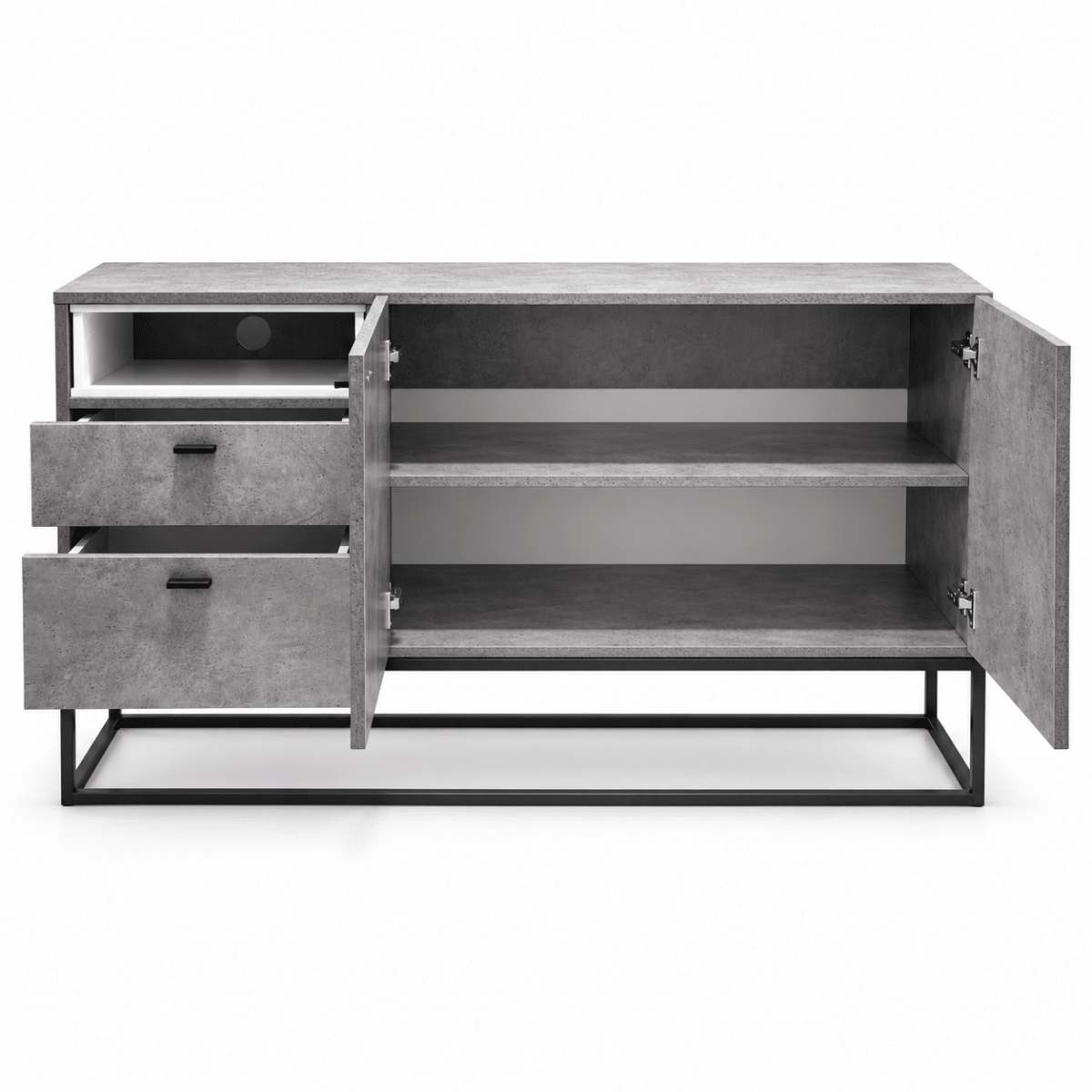 Home Box Scott 2-Door 2-Drawer Sideboard – Cement & White – 136 cm - Al Thahani Furniture