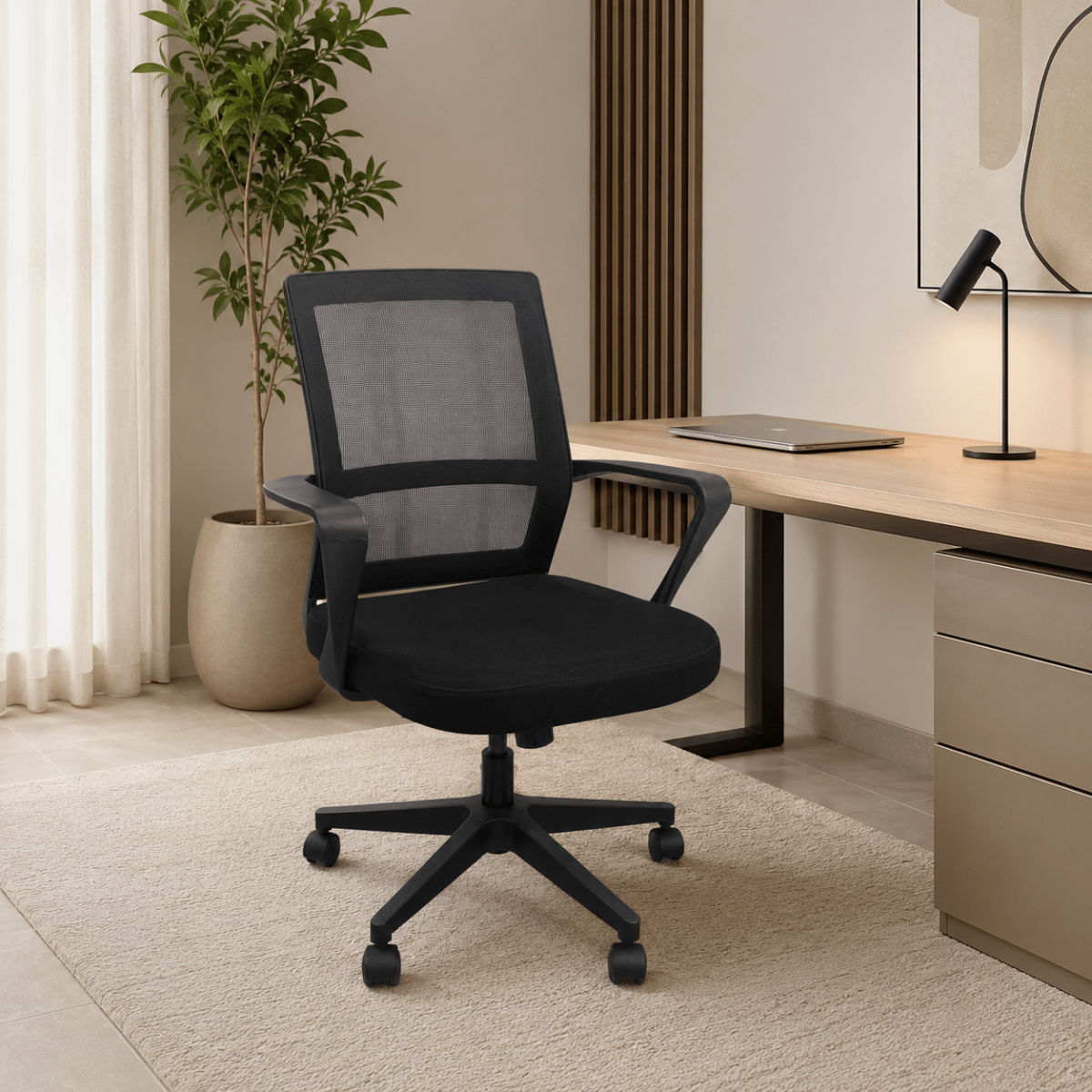 Home Box Solitaire Medium Back Office Chair – Black Mesh - Al Thahani Furniture
