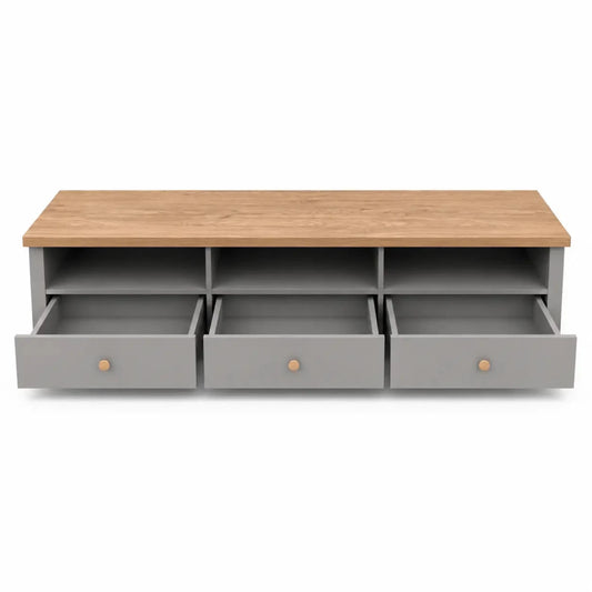 Home Box Vinci Low TV Unit | Two-Tone, Fits up to 70" TVs - used 5 months - Al Thahani Furniture