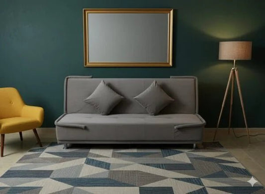 Home Center Grey Fabric Sofa Bed | Space - Saving Day - to - Night Solution - althahanifurniture