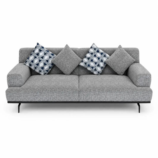 Home Center Steve Fabric Sofa Set | 3-Seater + 2-Seater + 2 Armchairs Textured Upholstery - used 1 Year - Al Thahani Furniture