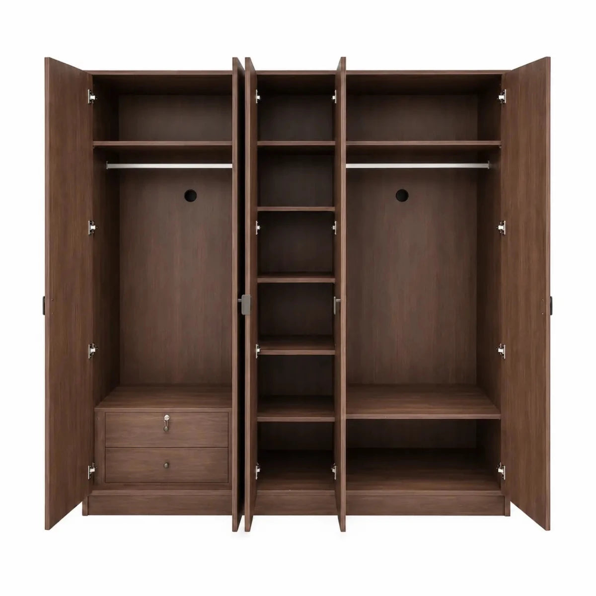 Home Center Zen 5-Door Wardrobe with 2 Drawers | Mirrored Door - used 6 months - Al Thahani Furniture