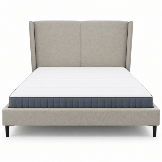 Home Centre Anders King Bed with Mattress – Beige & Black – 180 × 200 cm - Al Thahani Furniture
