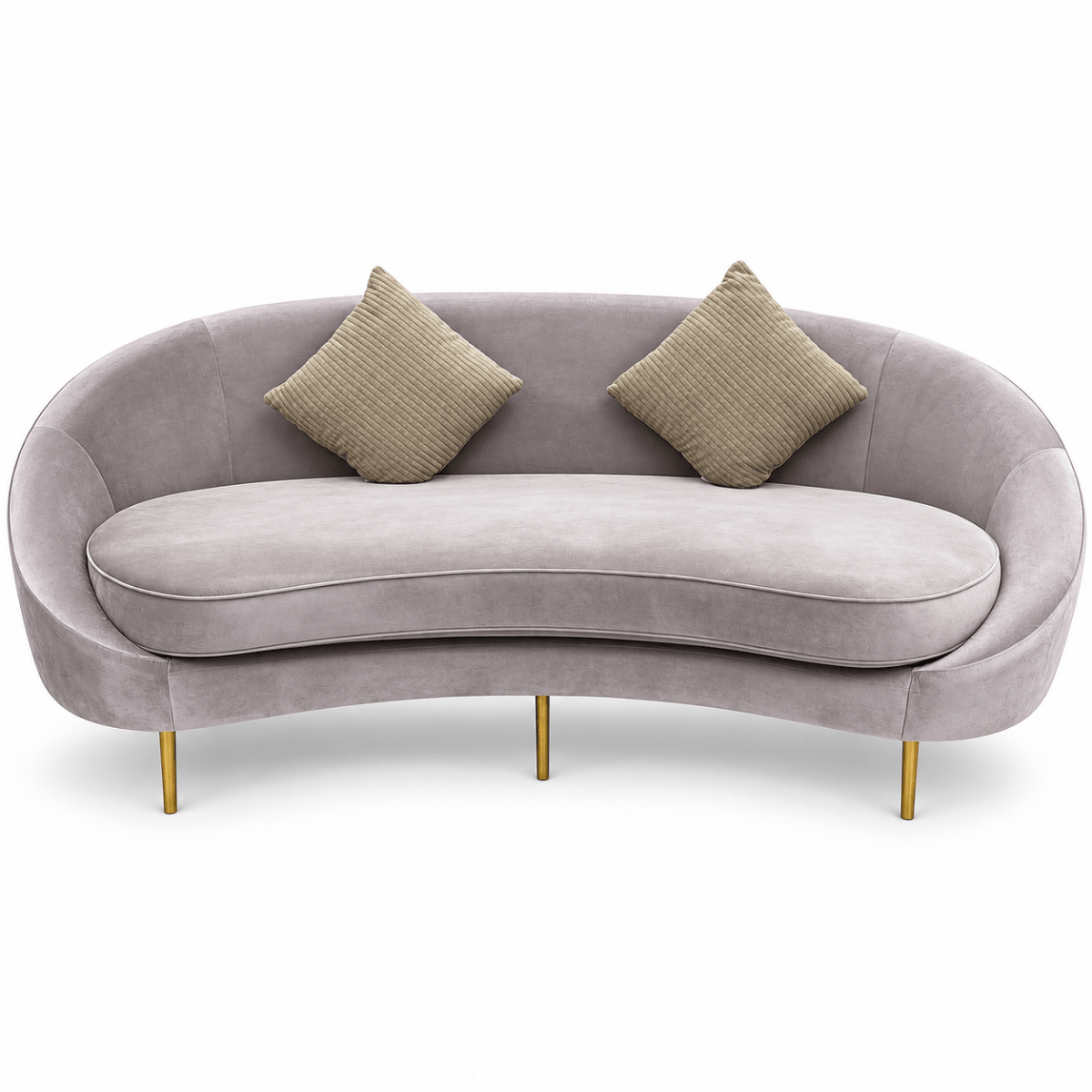 Home Centre Aurelia Curved 3-Seater Sofa – 220 cm – Soft Mauve - Al Thahani Furniture