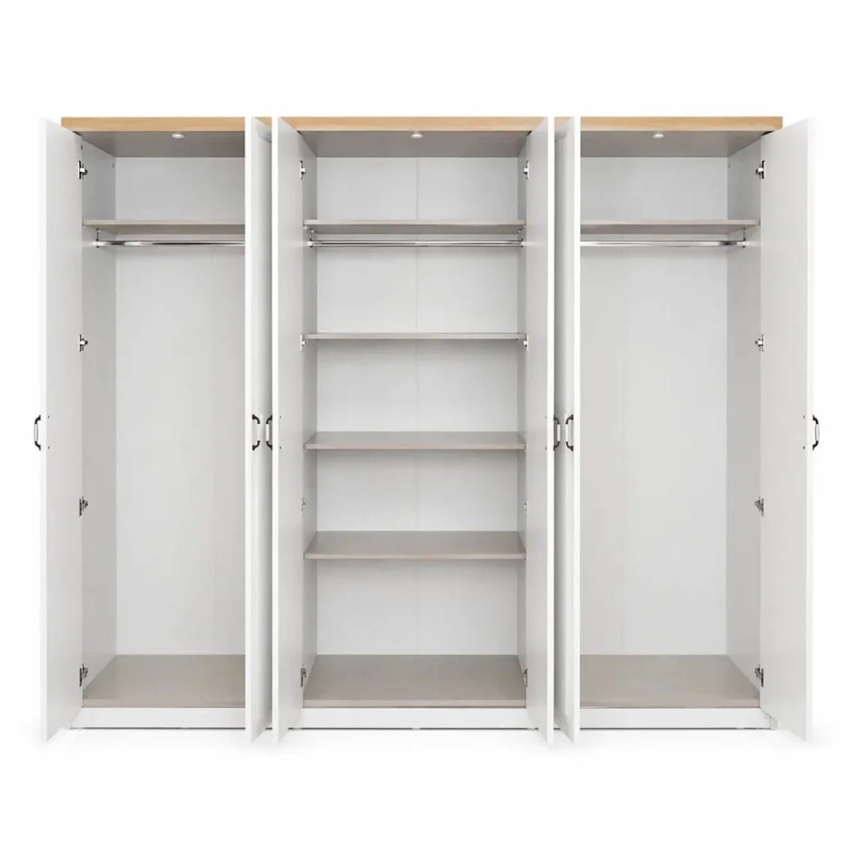 Home Centre Complete King Bedroom Set with Mattress & 6-Door Mirrored Wardrobe | 180 × 200 cm - Al Thahani Furniture