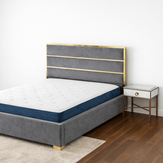 Home Centre King Bed & Dressing Set – Glass & Wood Finish – 3 - Piece Suite – 180x200 cm - althahanifurniture