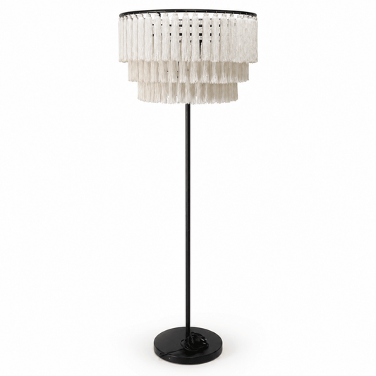 Home Centre Kugers Tassels Floor Lamp – 166 cm – Black & Ivory - Al Thahani Furniture