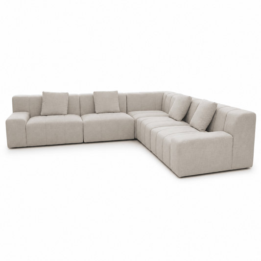 Home Centre Lounge 6-Seater Modular Left Corner Sofa – Beige - Al Thahani Furniture