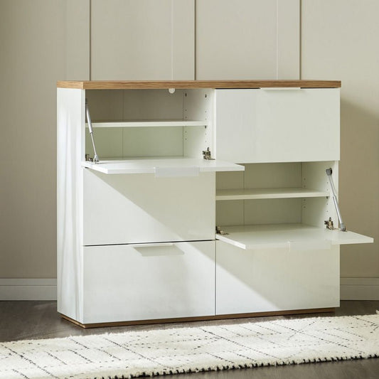 Home Centre Nordic 28 - Pair Shoe Cabinet – 6 Doors, 120 cm Wide, Made in Italy - althahanifurniture