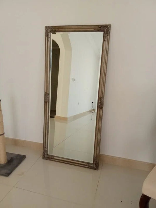 Home Centre Shayma Leaner Mirror | Full - Length Antique Silver - althahanifurniture