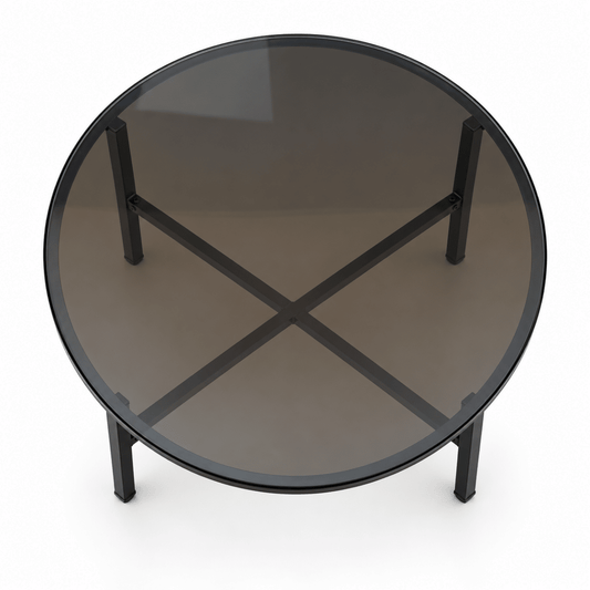 Home Centre Wilma Round Glass Top Coffee Table – 90 cm – Black - Al Thahani Furniture