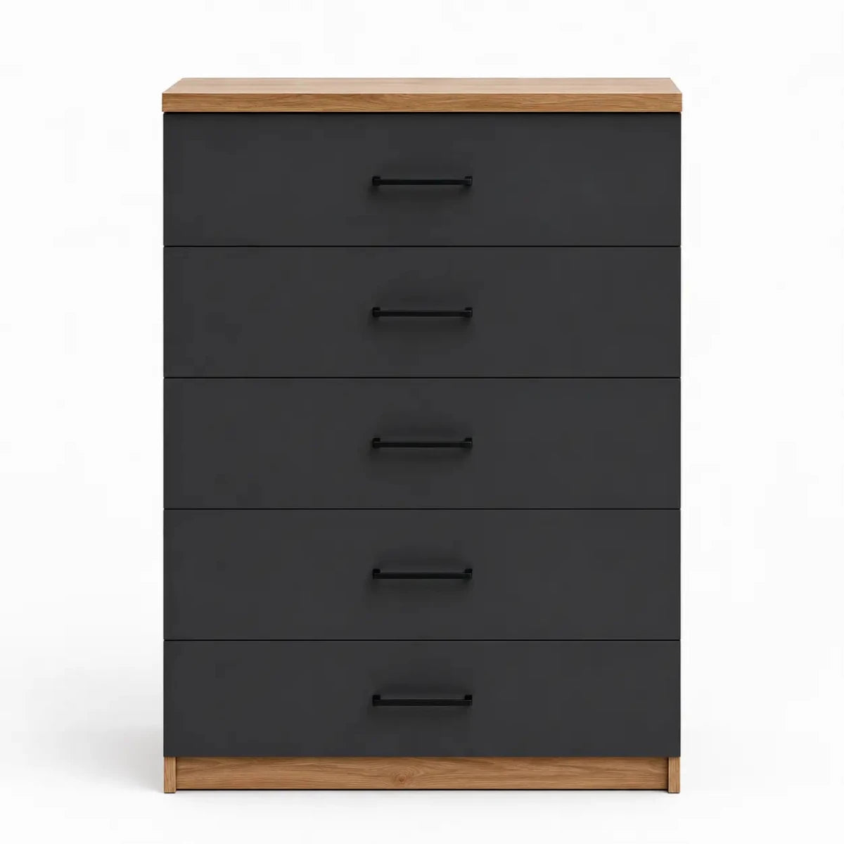 Home Urs April Chest of 5 Drawers | Ivory Oak & Anthracite - used 4 months - Al Thahani Furniture
