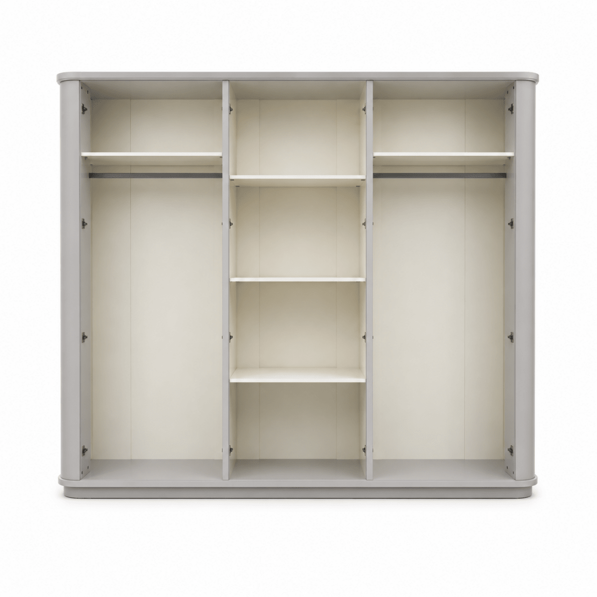 Home Urs New Selena 6-Door Wardrobe | Matte Beige/Stone-Grey, Gold Handles - used 5 months - Al Thahani Furniture
