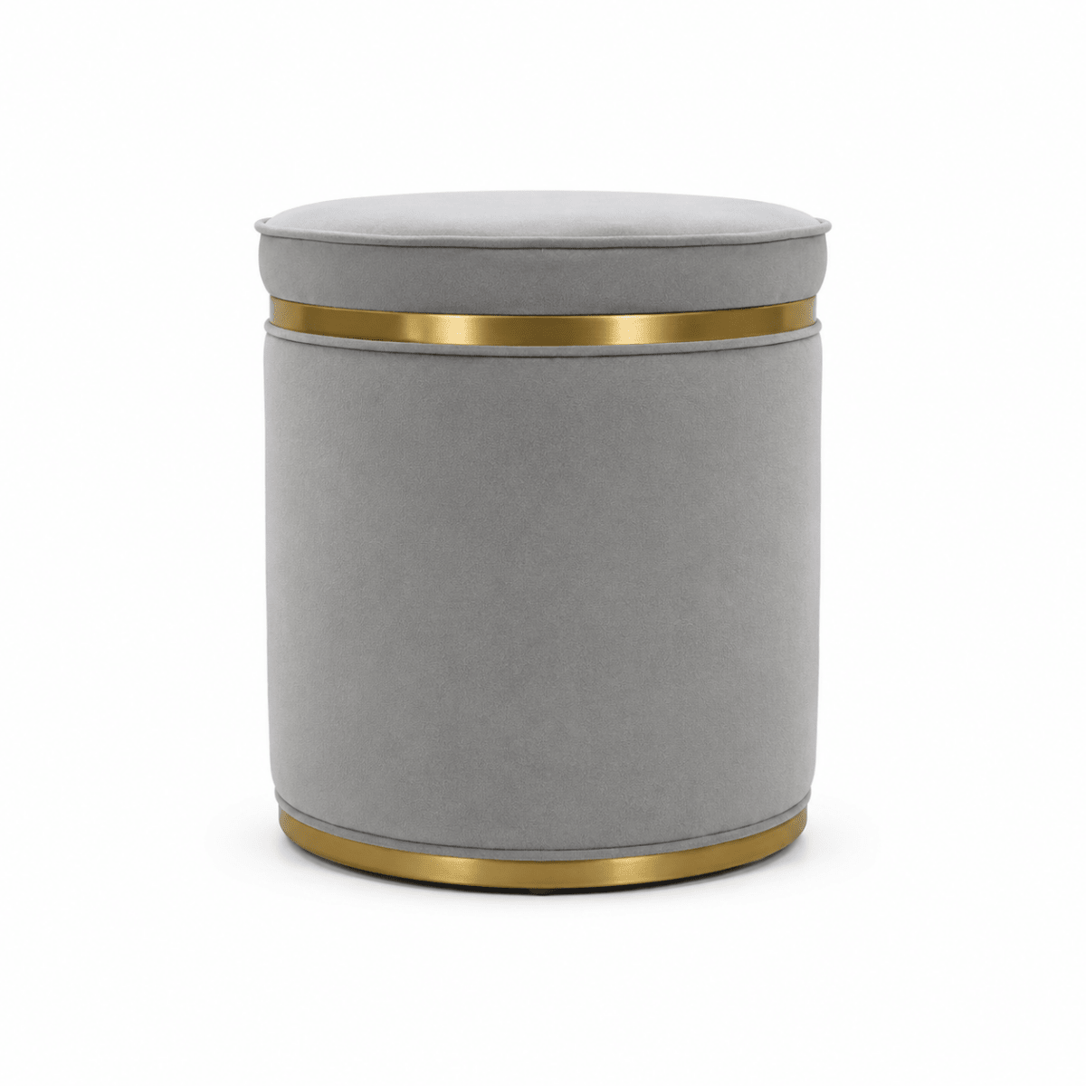 Home Urs Selena Dresser Set with Mirror & Stool | Matte Grey & Gold - used 5 months - Al Thahani Furniture