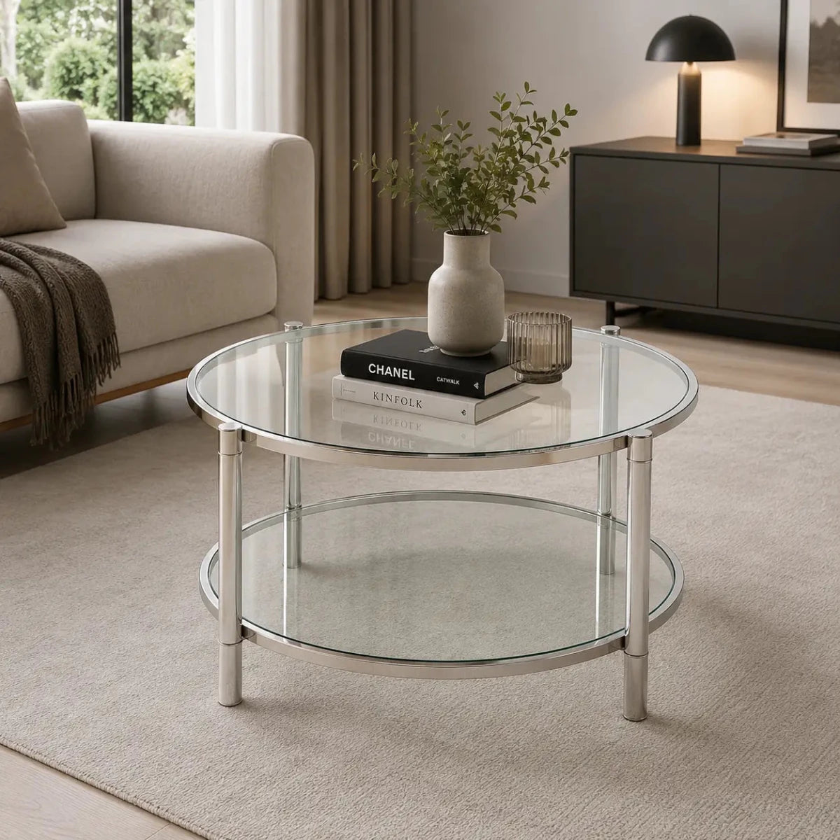 Homes R Us Darren Glass Coffee Table | used 5 months - Al Thahani Furniture