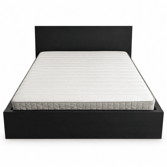 IKEA 160 × 200 cm Double Bed with Mattress – Black-Brown - Al Thahani Furniture