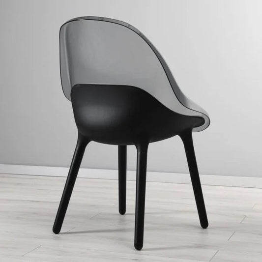 IKEA BALTSAR Chair | Transparent Polycarbonate Shell & Beech Legs | Black Cushion - althahanifurniture