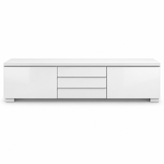 IKEA BESTÅ 5-Drawer TV Bench – High-Gloss White – 180 × 42 × 39 cm - Al Thahani Furniture