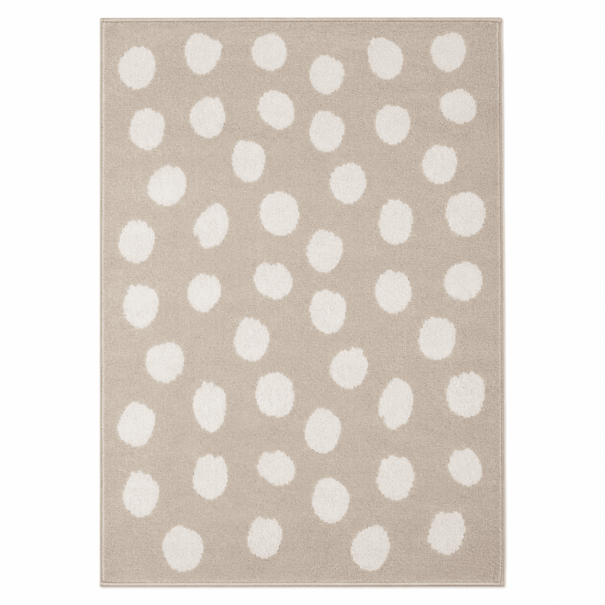 IKEA BOGENSE Low Pile Rug | Beige with White Dotted Pattern, 133x195 cm - used 5 months - Al Thahani Furniture