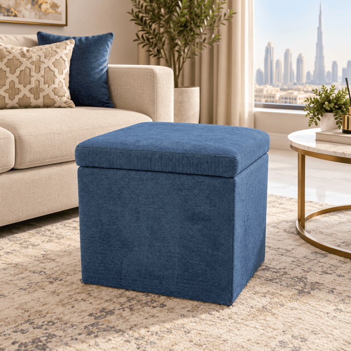 IKEA BOSNÄS Storage Footstool / Ottoman – Blue – 36 × 36 × 36 cm