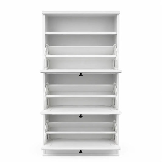 IKEA BRUSALI Shoe Cabinet with 3 Compartments | White - used 4 months - Al Thahani Furniture