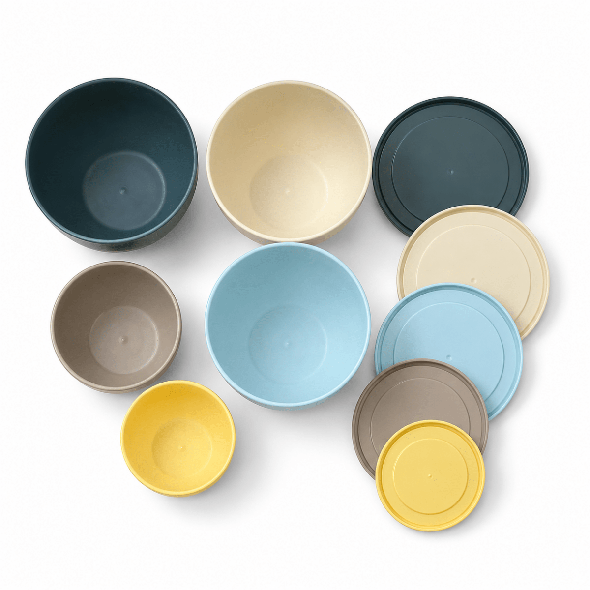 IKEA GARNITYREN Bowl with Lid Set of 5 – Mixed Colours - Al Thahani Furniture