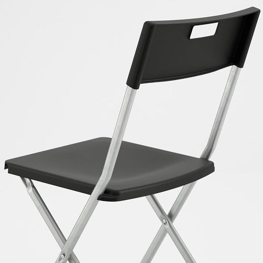 IKEA GUNDE Folding Chair – Black, Alloy Steel, Space - Saving, 42x7x91 cm - althahanifurniture