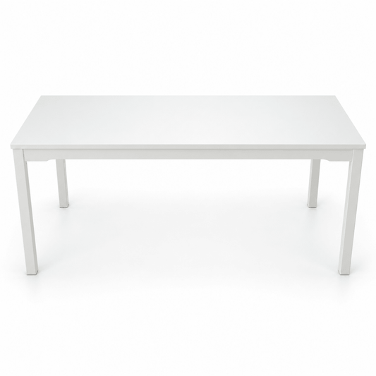 IKEA HAUGA 6-Seater Dining Table – White/Birch Veneer – 168 × 74 cm - Al Thahani Furniture