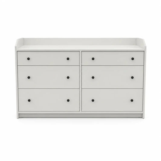 IKEA HAUGA Chest of 6 Drawers | White, 138x46x84 cm - used 5 months - Al Thahani Furniture