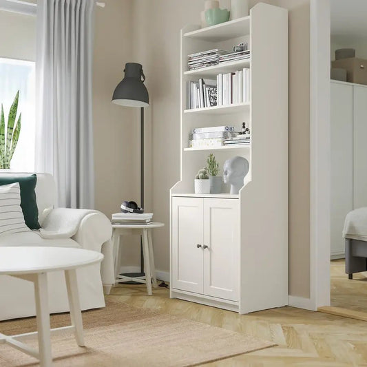 IKEA HAUGA High Cabinet with 2 Doors | White, 70x46x199 cm - used 3 months - Al Thahani Furniture