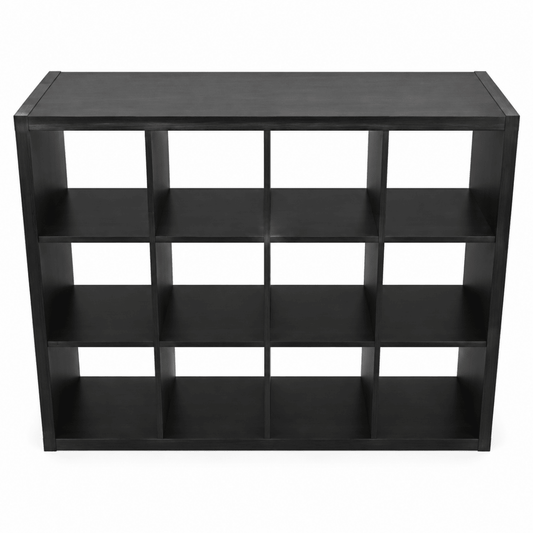 IKEA KALLAX 12-Cube Shelving Unit – Black-Brown – 147 × 39 × 112 cm - Al Thahani Furniture