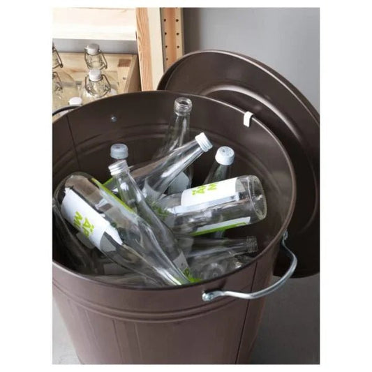 IKEA KNODD Bin with Lid | Grey Steel | 20 Litre - althahanifurniture