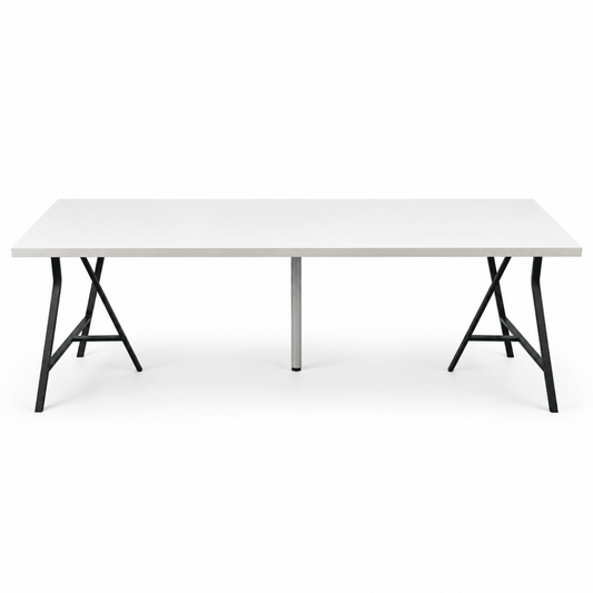 IKEA LAGKAPTEN / SPÄND Desk with Storage – White & Black – 200 × 60 cm - Al Thahani Furniture