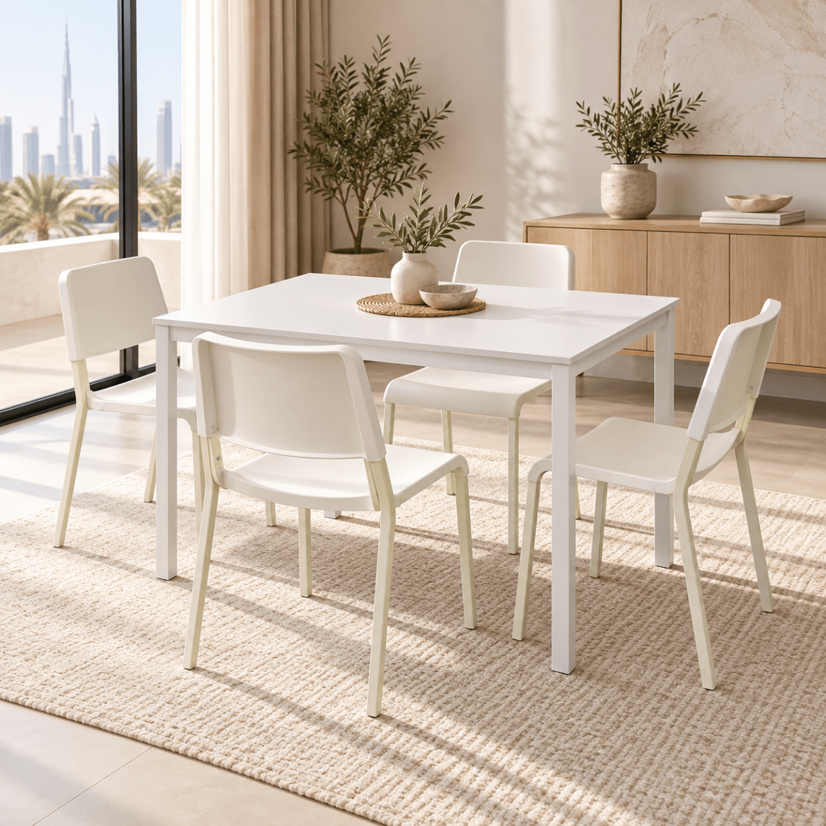 IKEA MELLTORP ダイニングテーブル ホワイト IKEA MELLTORP Dining Table with 4 TEODORES Chairs – White – 125