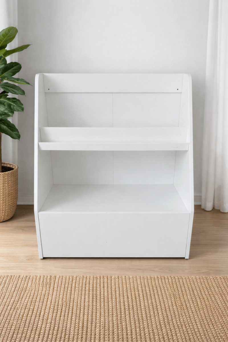 IKEA Modern Storage Cabinet – White – Open & Concealed Shelving with Drawer - althahanifurniture