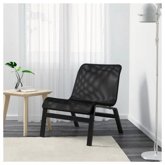 IKEA NOLMYRA Easy Chair | Black/Dark Blue Mesh & Frame - althahanifurniture