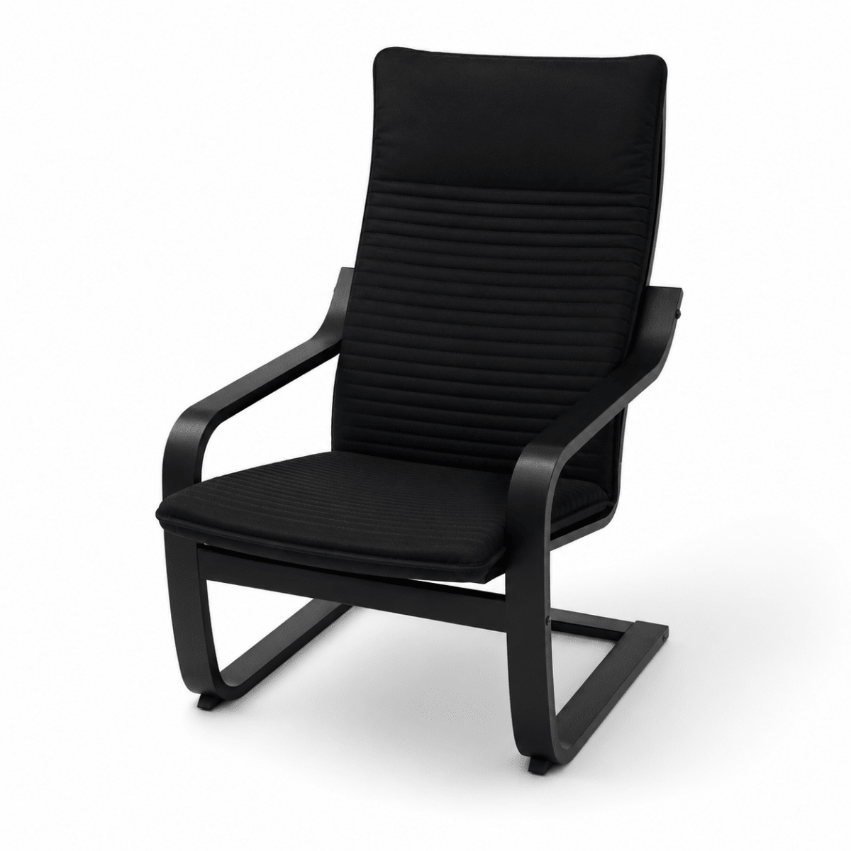 IKEA POÄNG Armchair with Knisa Black Cushion – Black-Brown – 68 × 83 × 100 cm - Al Thahani Furniture
