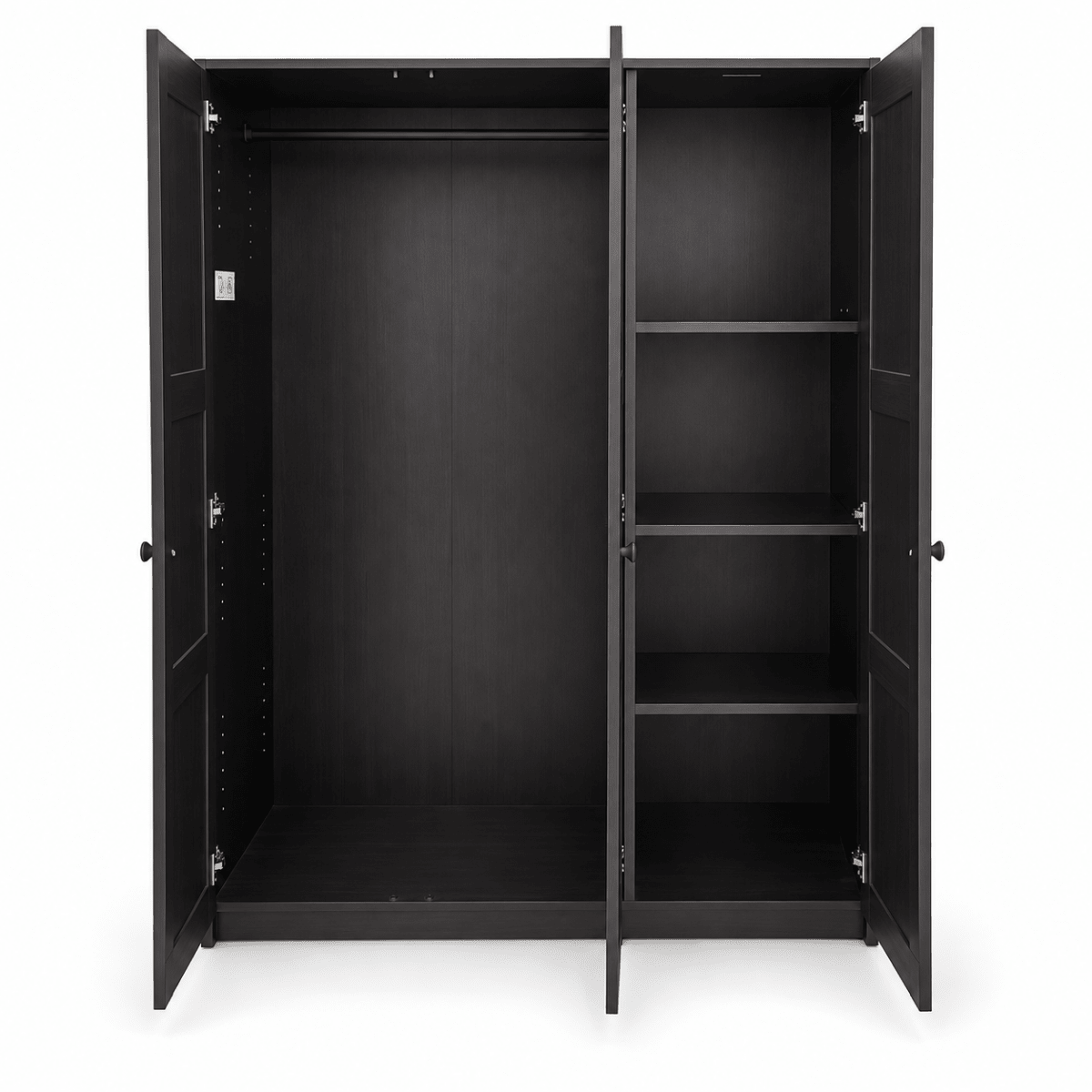 IKEA RAKKESTAD 3-Door Wardrobe – Black-Brown - Al Thahani Furniture