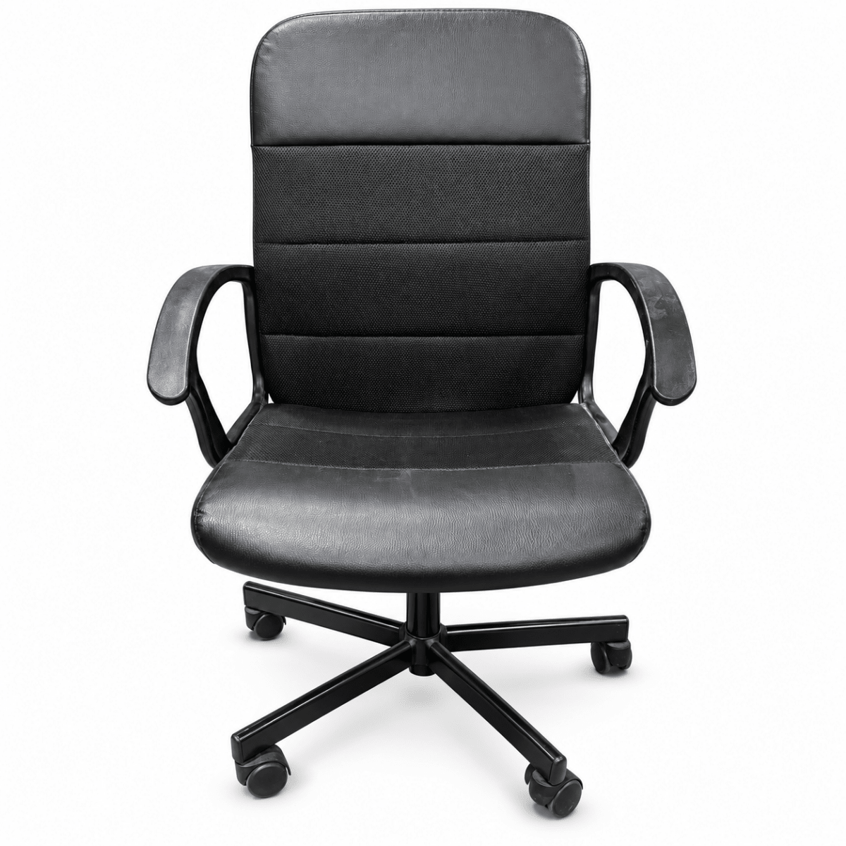 IKEA RENBERGET Swivel Office Chair with Armrests & Adjustable Height – Black - Al Thahani Furniture