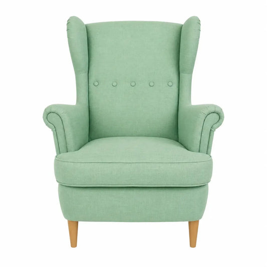IKEA STRANDMON Wing Chair | Light Green - used 6 months - Al Thahani Furniture