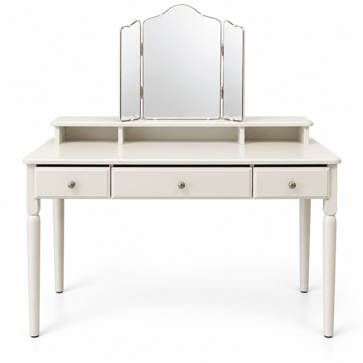 IKEA TYSSEDAL 3-Drawer Dressing Table with Tri-Fold Mirror – White - Al Thahani Furniture