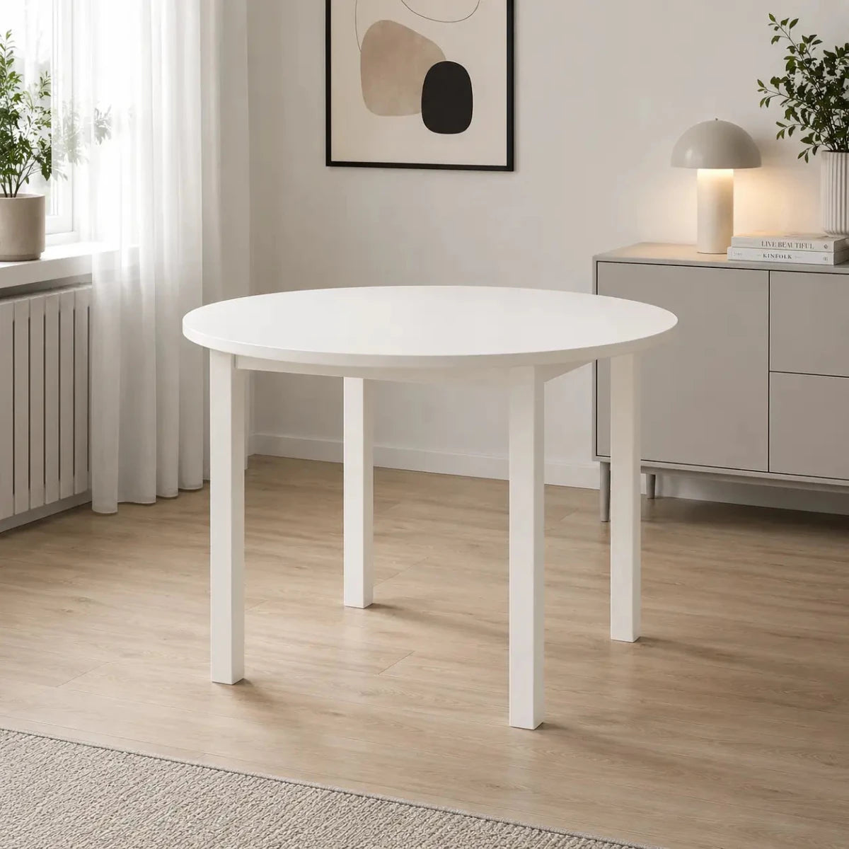 IKEA VIHALS Round Table | White - used 3months - Al Thahani Furniture